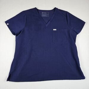 FIGS Catarina Scrub Top Women XL Petite Navy Blue FW1000NP Medical Uniform Nurse